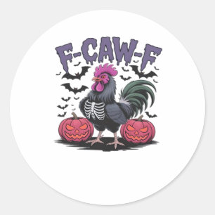 F-Caw-F Funny Chicken Classic Retro Graphic Classic Round Sticker