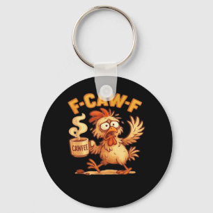 F-Caw-F Funny Chicken Classic Retro Graphic Key Ring