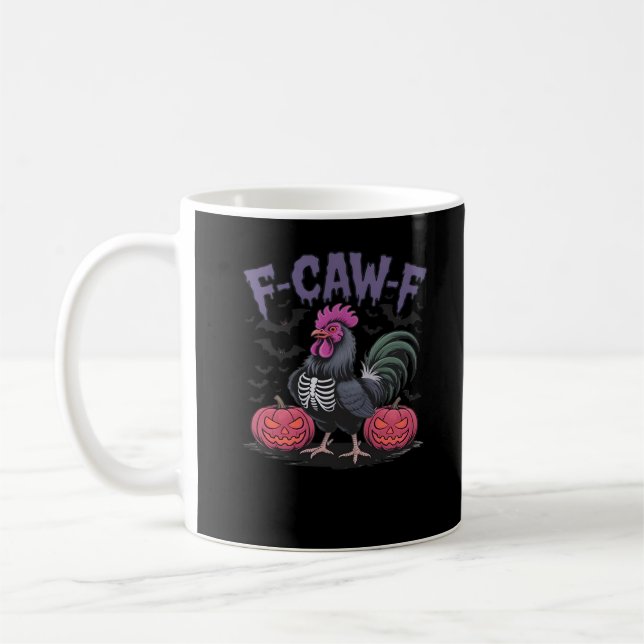 F Caw F Funny Chicken Classic Simple Clean Style Coffee Mug (Left)