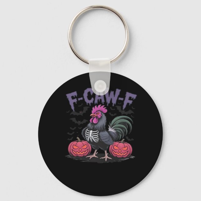F-Caw-F Funny Chicken Classic Simple Style Key Ring (Front)