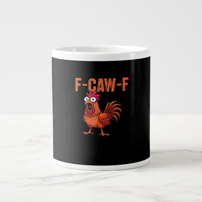 F-Caw-F Funny Chicken Classic Trendy Style Large Coffee Mug (Front)