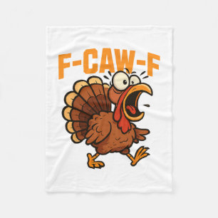 F-caw-f Funny Chicken Humor Quote Rooster Meme Tur Fleece Blanket