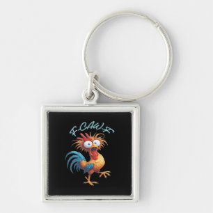 F-Caw-F Funny Chicken Humor Retro Style Key Ring