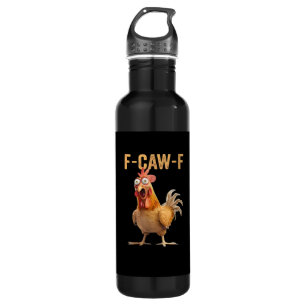 F-Caw-F Funny Chicken Humor Rooster Meme Retro Cla 710 Ml Water Bottle