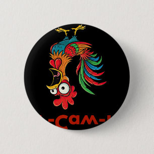 F-caw-f Funny Chicken Humour F-caw-f Quote Rooster 6 Cm Round Badge