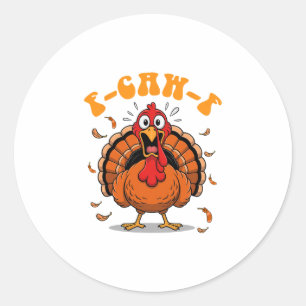 F-caw-f Funny Chicken Humour F-caw-f Turkey Meme T Classic Round Sticker