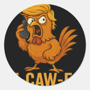 F-caw-f Funny Chicken Humour Quote Rooster Meme No Classic Round Sticker