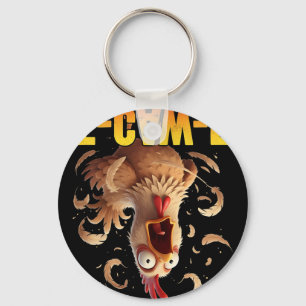 F-caw-f Funny Chicken Humour Quote Rooster Meme Wo Key Ring