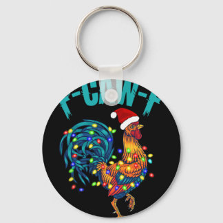 F-caw-f Funny Chicken Humour Rooster Meme Christma Key Ring
