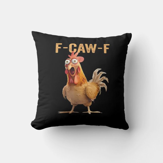 F Caw F Funny Chicken Humour Rooster Meme Classic Cushion (Front)