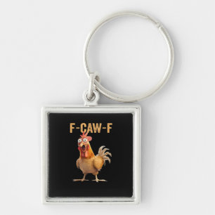 F Caw F Funny Chicken Humour Rooster Meme Classic Key Ring