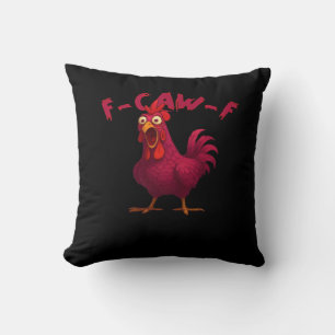 F-Caw-F Funny Chicken Humour Rooster Meme Creative Cushion