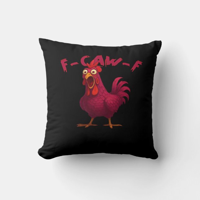 F-Caw-F Funny Chicken Humour Rooster Meme Creative Cushion (Front)