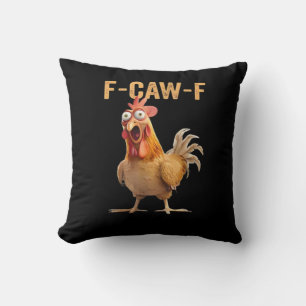 F-Caw-F Funny Chicken Humour Rooster Meme Retro Cl Cushion