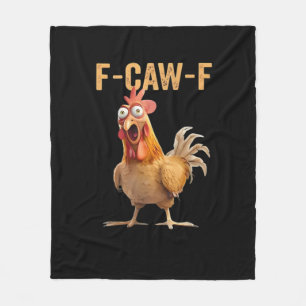 F-Caw-F Funny Chicken Humour Rooster Meme Retro Cl Fleece Blanket