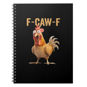 F-Caw-F Funny Chicken Humour Rooster Meme Retro Cl Notebook