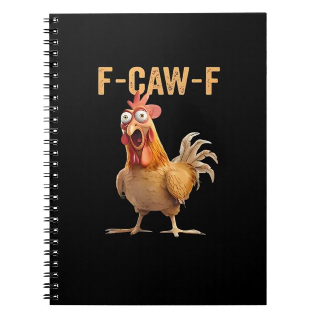 F-Caw-F Funny Chicken Humour Rooster Meme Retro Cl Notebook (Front)