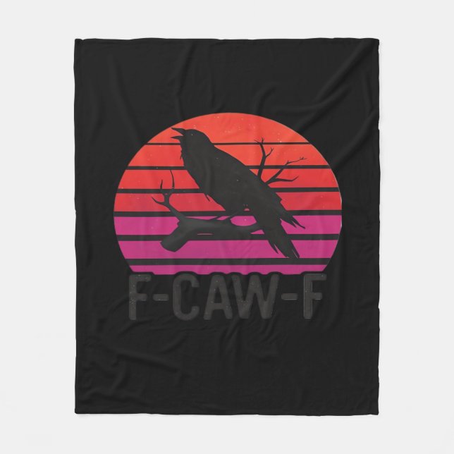 F-Caw-F Funny Crow Classic Minimal Clean Fleece Blanket (Front)