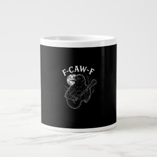 F-Caw-F Funny Crow Guitar Halloween Bird Music Vin Large Coffee Mug