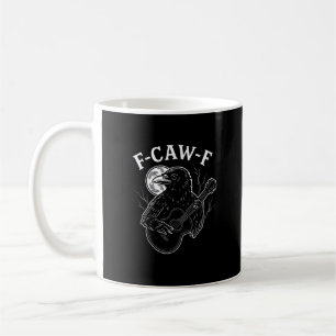 F Caw F Funny Crow Guitar Halloween Vintage Style Coffee Mug