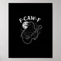 F Caw F Funny Crow Guitar Halloween Vintage Style