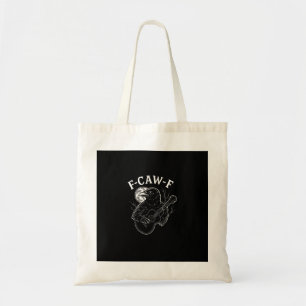 F Caw F Funny Crow Guitar Halloween Vintage Style Tote Bag