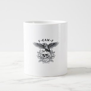 F-Caw-F Funny Crow Halloween Vintage Design Large Coffee Mug