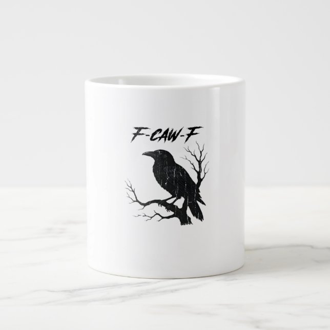 F-Caw-F Funny Crow Large Coffee Mug (Front)