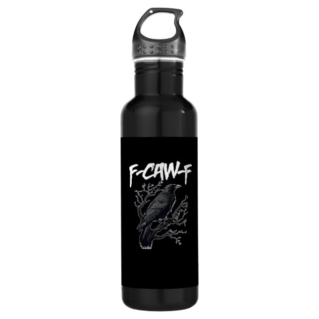 F-Caw-F Funny Crow Minimal Clean 710 Ml Water Bottle (Front)