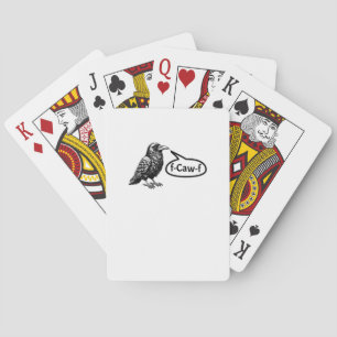 F-Caw-F Funny Crow Raven Pun F-Off Subtle F-Bomb Playing Cards