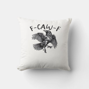 F Caw F Funny Crow Vintage Graphic Cushion