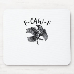 F Caw F Funny Crow Vintage Graphic Mouse Pad