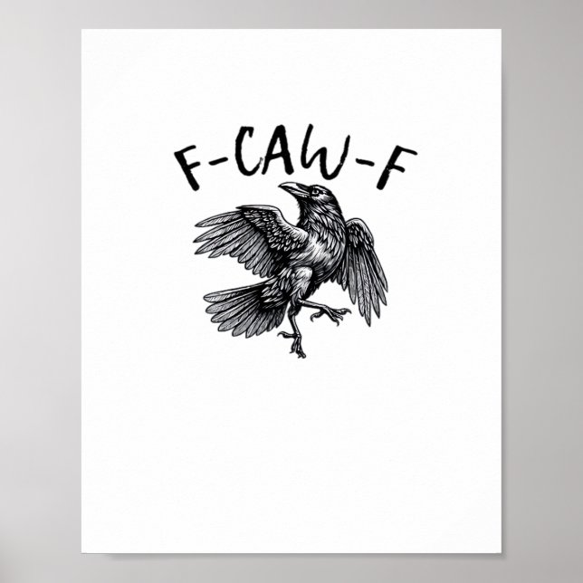 F Caw F Funny Crow Vintage Graphic Poster (Front)