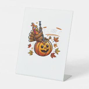 F-Caw-F Funny For Men Women Thanksgiving-Christmas Pedestal Sign