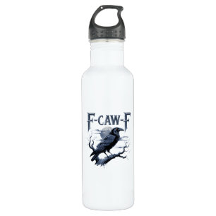 F-Caw-F Funny Gothic Raven Bird Halloween 710 Ml Water Bottle