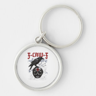 F-Caw-F Funny Halloween Crow Raven Gothic Humor Key Ring