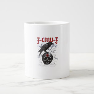 F-Caw-F Funny Halloween Crow Raven Gothic Humour Large Coffee Mug