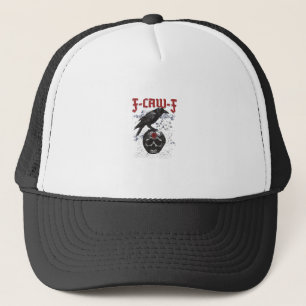 F-Caw-F Funny Halloween Crow Raven Gothic Humour Trucker Hat