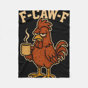 F-caw-f Funny Mens Rooster Novelty Adult Chicken H Fleece Blanket