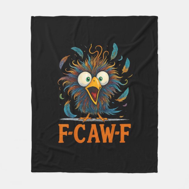F-Caw-F Funny Messy Chicken Bird Rooster F-Caw-F M Fleece Blanket (Front)