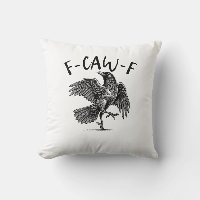 F-Caw-F Funny Raven Crow Spooky Season Creative Ca Cushion (Front)
