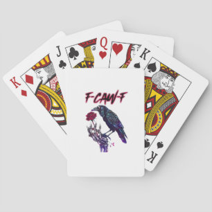 F-Caw-F Funny Raven Crow Spooky Season Halloween R Playing Cards