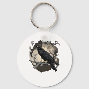 F-Caw-F Funny Raven Pun Gothic Crow Humour Retro C Key Ring