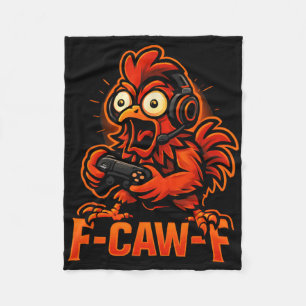 F-caw-f Gamer - Funny Chicken Rooster Gaming _2  Fleece Blanket