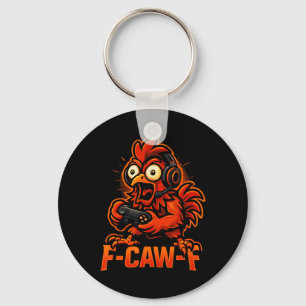 F-caw-f Gamer - Funny Chicken Rooster Gaming _2  Key Ring