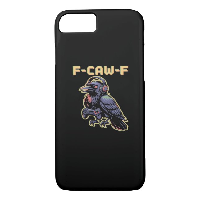 F-Caw-F Gaming Raven With Headphones - Edgy Stream Case-Mate iPhone Case (Back)
