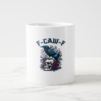 F-Caw-F Gothic Crow Raven Skull Classic Large Coffee Mug