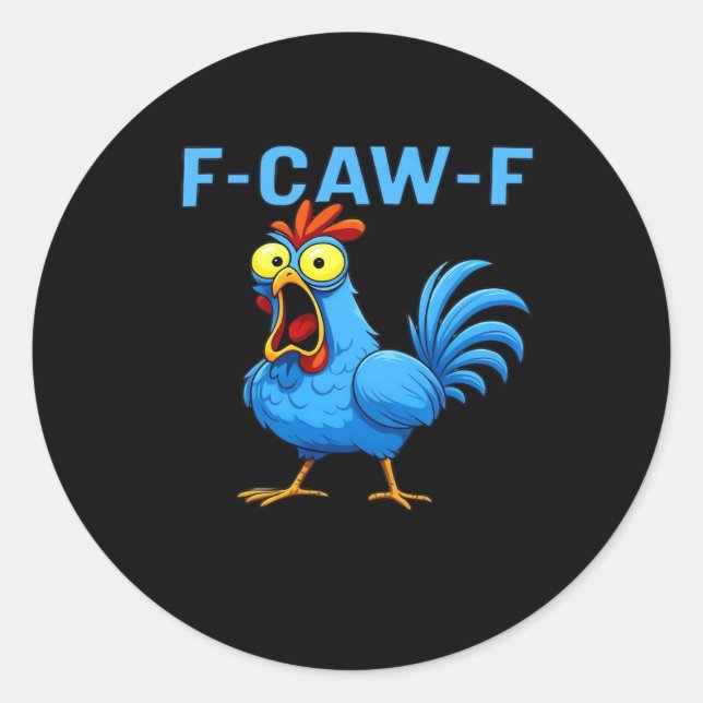 F-Caw-F Graphic Gear Creative Design Classic Round Sticker (Front)