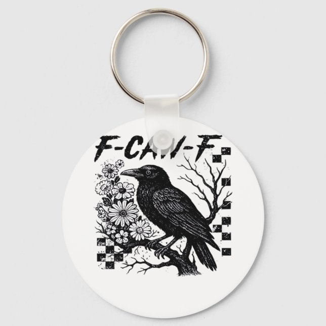 F-Caw-F Halloween Bird Key Ring (Front)