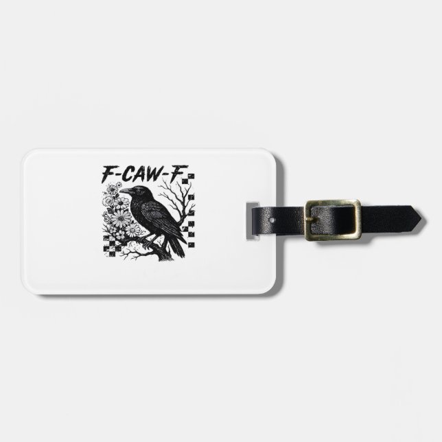 F-Caw-F Halloween Bird Luggage Tag (Front Horizontal)
